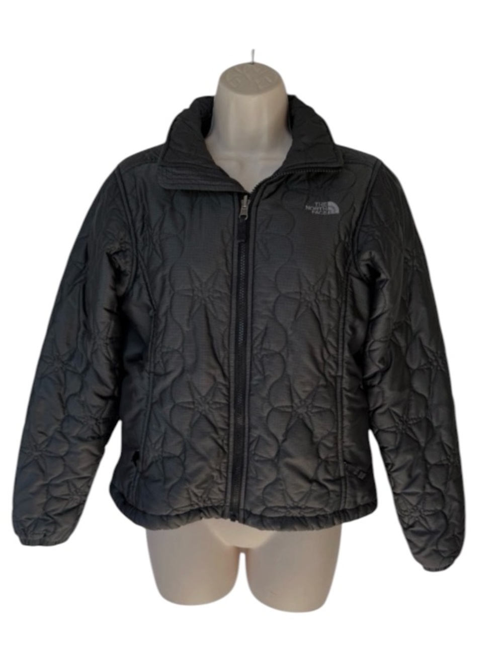 The North Face ThermoBall Quilted Jacket Black Lightweight Insulated Full Zip S